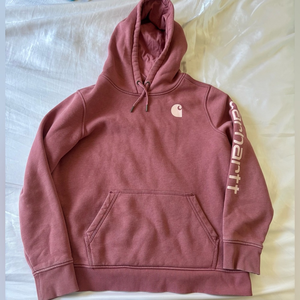 Carhartt Pink Hoodie Sweatshirt with Logo